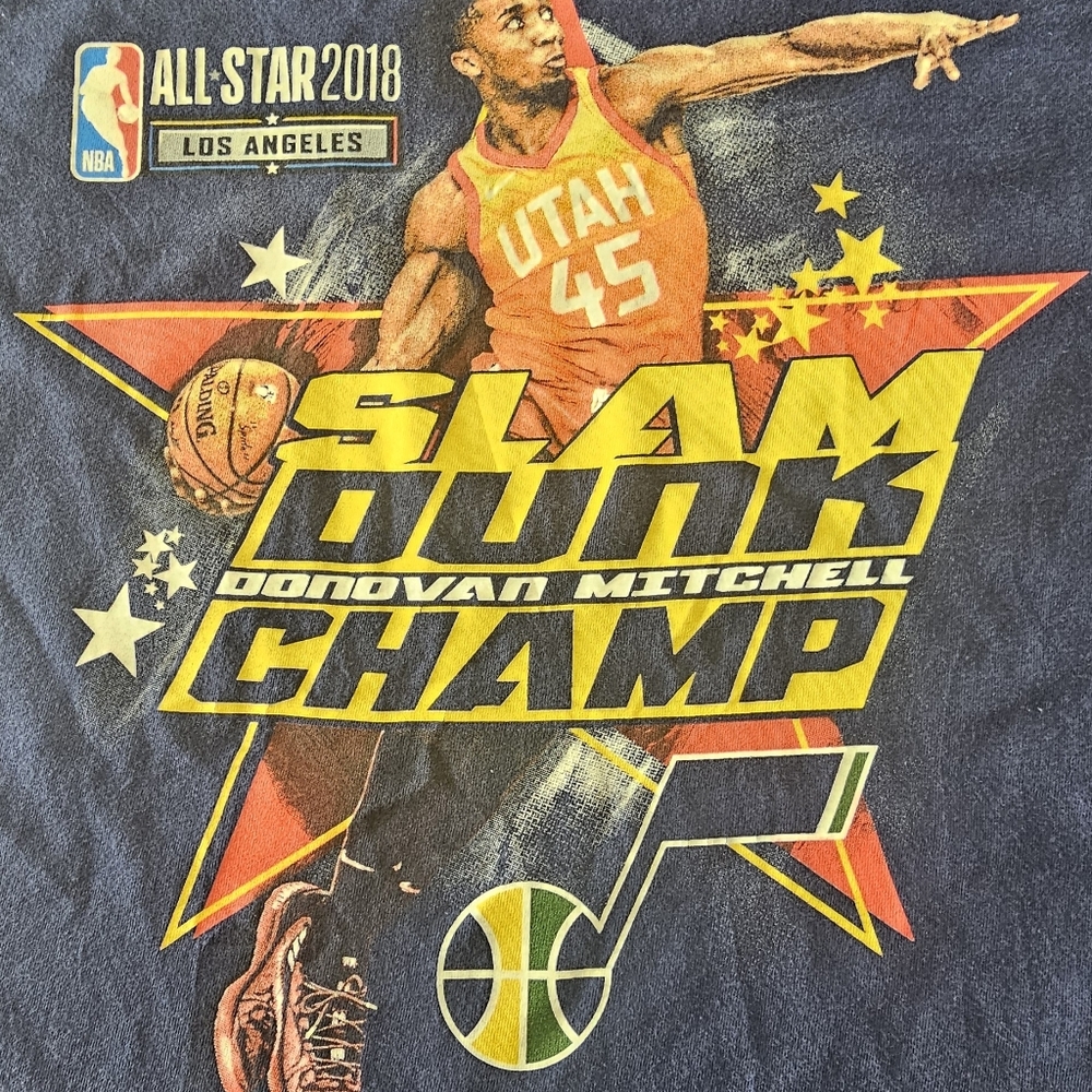NBA 2018 All Star Slam dunk Champion Donovan Mitchell Fanatics Shirt Size L